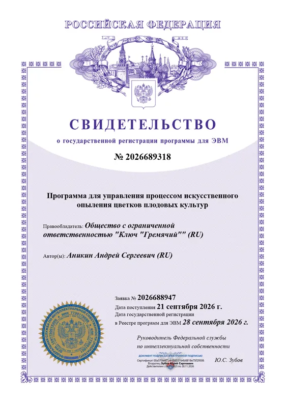 Свидетельство о государственной регистрации программы для ЭВМ № 2026689318